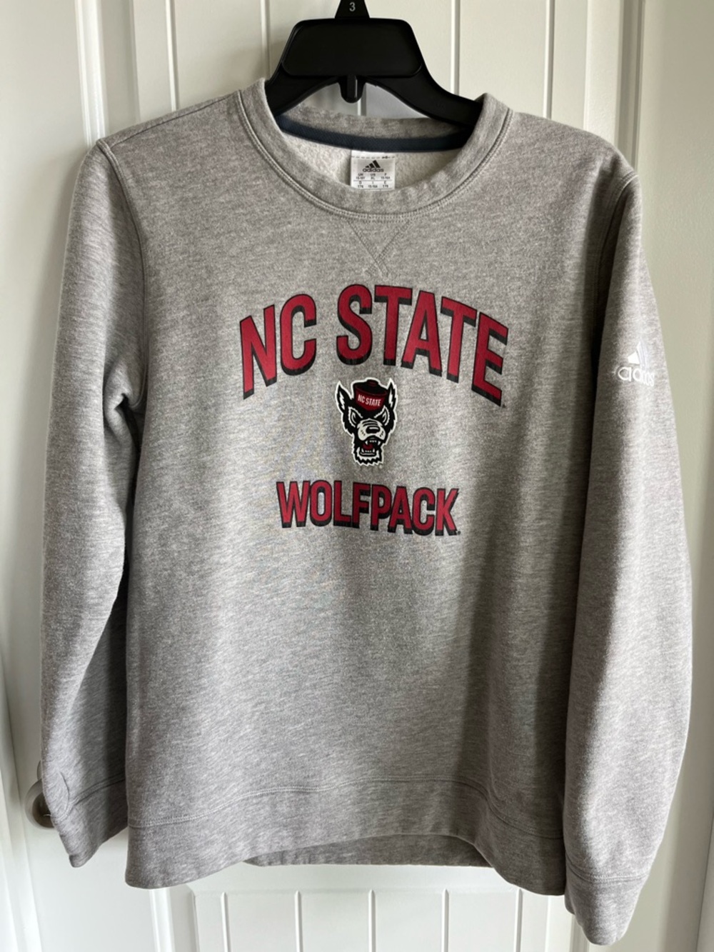 Adidas Gray NC STATE Red & Black Graphic Crewneck Sweatshirt - Boys XL